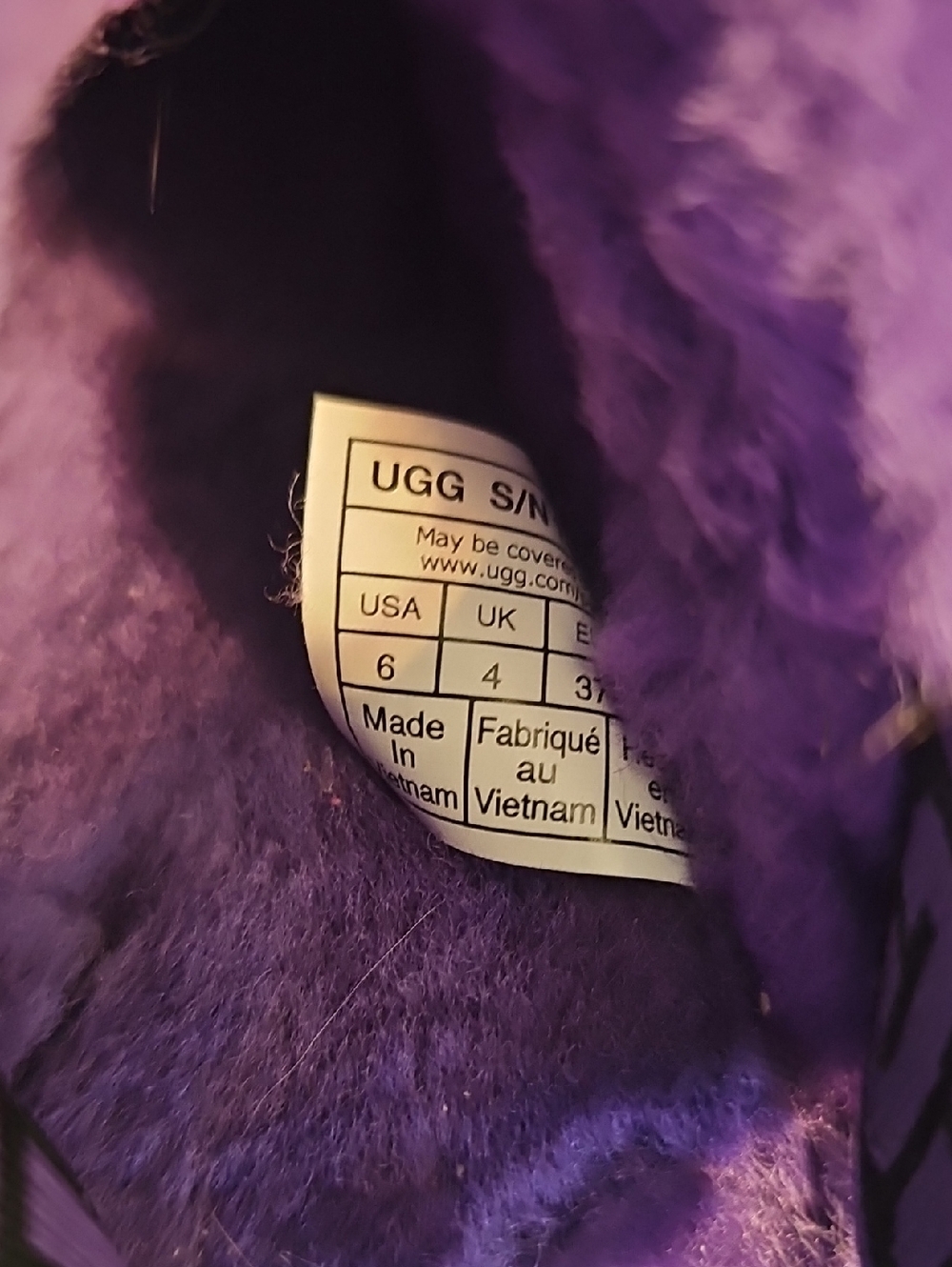UGG Plush Purple Slippers - Picture 3 of 3